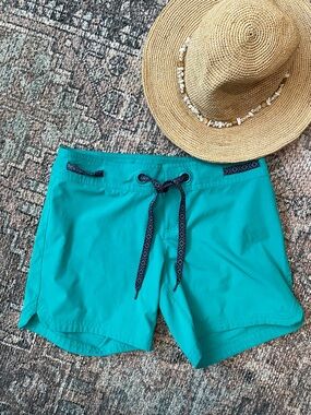 Prana Teal Athletic Shorts Drawstring Outdoor Hiking Activewear Size XS